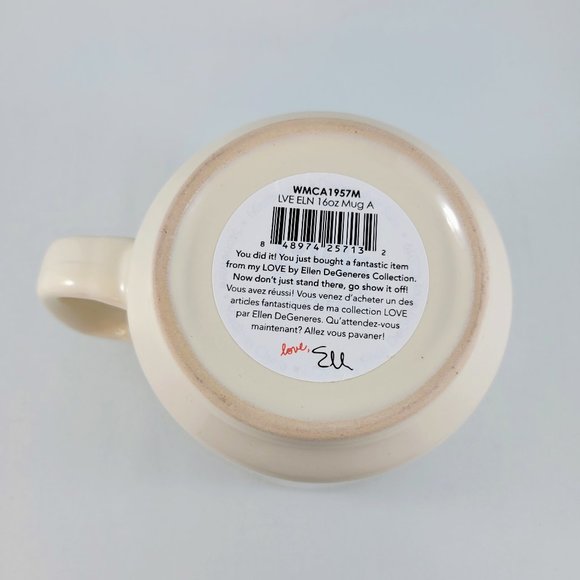Maple Leaf Ellen Degeneres Love Mug Cup Coffee Tea 16oz Red Cream Valentine’s - Picture 8 of 10